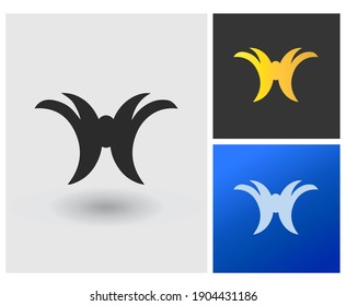 YY, H, HA und M Erstbasisches Logo-Design in Farbverläufen. Creative Modern Fashion, lustiges Event, Park Company Logo. Luxury Gold Form mit Letters Vector Icon Logo Idee Illustration.