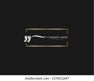 YY handwriting initial  logo vector