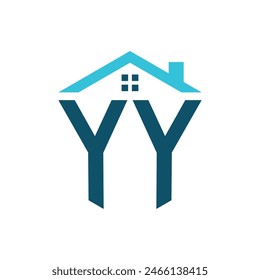 Plantilla de diseño de logotipo de YY House. Letra Y Logo para Bienes Raíces, Construcción o cualquier negocio relacionado con la casa