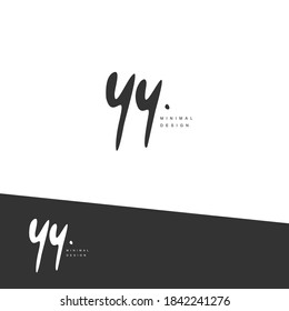 YY Initial Handschrift oder handgeschriebenes Logo für Identität. Logo mit Unterschrift und handgezeichnet.