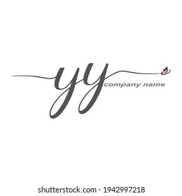 YY Initial Handwriting logo luxury vector beauty
