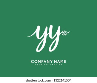 YY Initial Handwriting Logo Template Vector