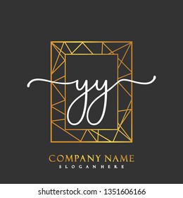 YY Initial Handwriting logo template vector