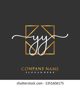 YY Initial Handwriting logo template vector