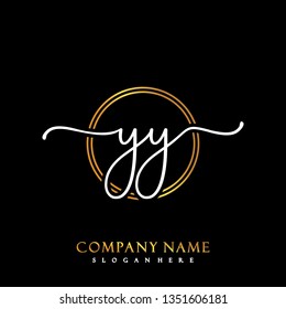 YY Initial Handwriting logo template vector