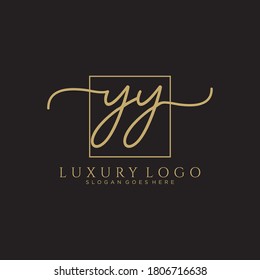 YY Initial Handschrift Logo Vorlage Vektorgrafik