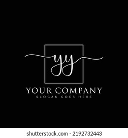 YY Initial handwriting minimalist logo vector