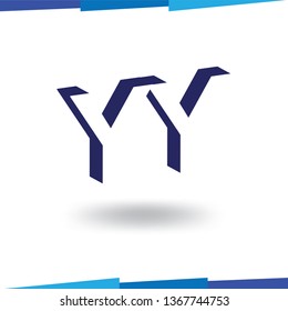 YY Initial Letter logo in negative space vector template
