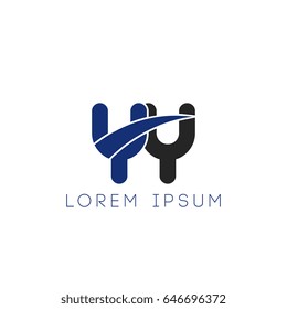 yy initial letter uppercase logo blue and black