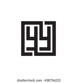 YY initial letters looping linked square monogram logo