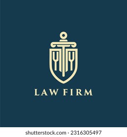 YY initial monogram for law firm with sword and shield logo image