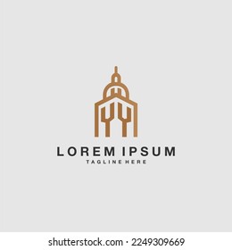YY initial monogram real estate logo with imperium style desgn