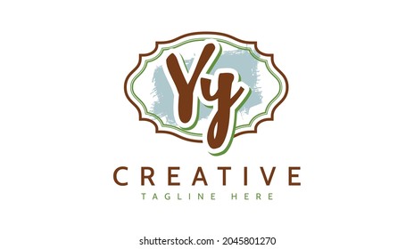YY Initials, handwriting logo vector