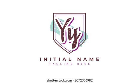 Yy Initials, handwriting logo vector