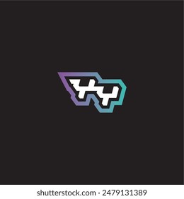 YY letter dynamic and bold concept modern esport gaming monogram logo