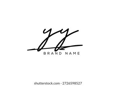 YY Brief elegante kursive Schönheit Handschrift Logo. symbol design| typografie logo| schöpferische marke| firma identität| signatur logo.