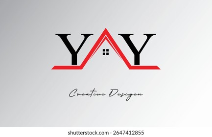 Logotipo de YY Letter House: monograma inmobiliario creativo con icono de techo y forma de hogar para propiedades, arquitectura y marca moderna
