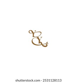 YY letter initial leaf line modern organic logo monogram wedding concept