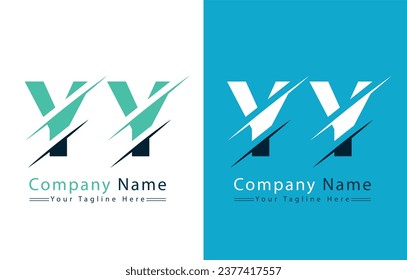 Plantilla de diseño del logotipo de la carta YY. Ilustración del logotipo del vector