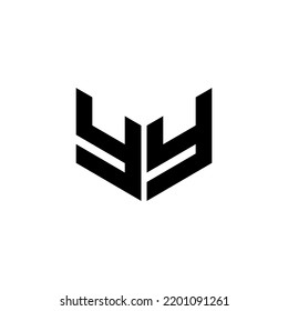 YY letter logo design with white background in illustrator, cube logo, vector logo, modern alphabet font overlap style. calligraphy designs for logo, Poster, Invitation, etc.
