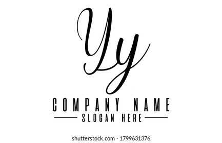 logotipo de la letra YY, ilustración de diseño de la plantilla de logotipo inicial Yy