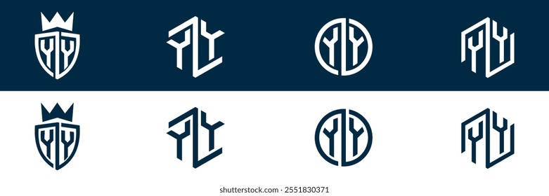 YY letra logotipo conjunto design