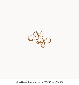 YY letter luxury minimalist logo design wedding initial concept caligraphic style monogram