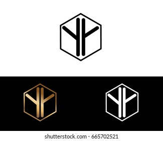 YY letters linked with hexagon shape logo




