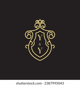 Logotipo inicial de marca YY de alta calidad que se imprimirá en cualquier medio impreso