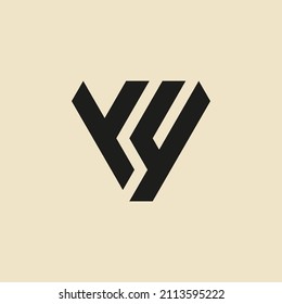 YY logo. 2 letter Y perfectly combined into a new, modern and original Logo