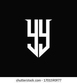 YY-Logo-Monogramm mit Design-Design-Vorlage für Embleme-Schilde