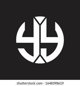 YY Logo monogram with piece circle ribbon style