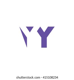 YY Logo. Vector Graphic Branding Letter Element. White Background