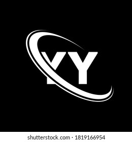 Ihr Logo. Y Y Y Design. White YY-Brief. YY/Y Y Y-Buchstaben Logo Design. Anfangsbuchstabe YY verlinktes kreisförmiges Monogramm-Großbild-Logo.	