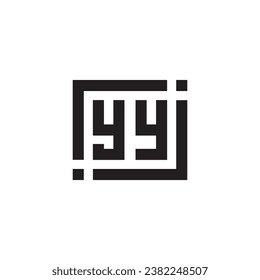 YY minimalist geometric symbol logo in high quality professional design that will print well across any print media