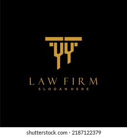 YY monogram initial logo for lawfirm with pillar design