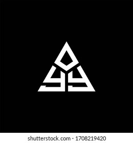 YY monogram logo with 3 pieces shape isolated on triangle design template