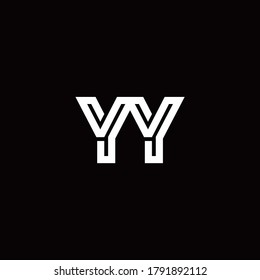 YY monogram logo with abstract line design template