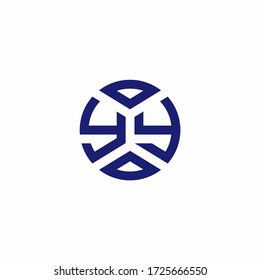 YY monogram logo with abstract shapes in modern style design template