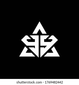 YY monogram logo with diamond shape and triangle outline design template