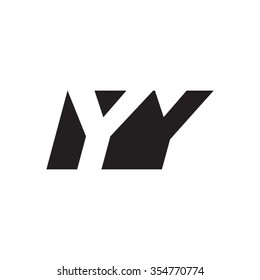 YY negative space letter logo