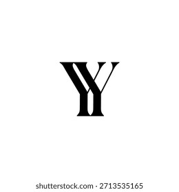 YY Negative Space Monogram Logo – Modern Minimal Lettermark Design