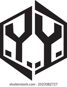 YY Polygon design de logotipo, ícone, símbolo, arquivo de vetor 