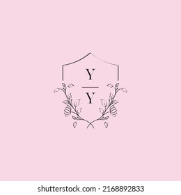 YY wedding logo letters in high quality professional design that will print well across any print media