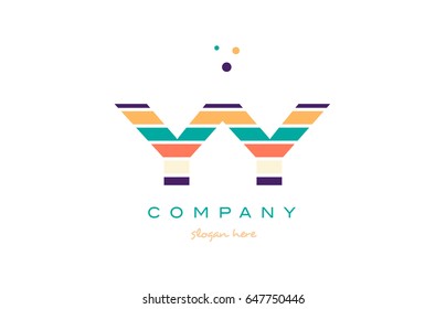 yy y alphabet letter logo colors colorful line stripe font creative text dots company vector icon design template