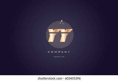 yy y  gold yellow golden metal metallic bold luxury product modern creative gradient alphabet company logo design vector icon template