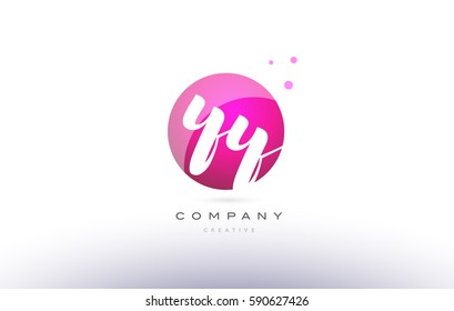 yy y  sphere pink 3d alphabet company letter combination logo hand writting written design vector icon template 