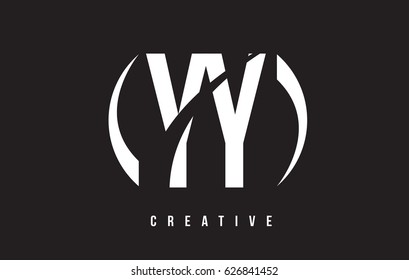 YY Y White Letter Logo Design with White Background Vector Illustration Template.