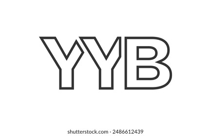 YYB logo design template with strong and modern bold text. Initial based vector logotype featuring simple and minimal typography. Trendy company identity ideal for businesses brand presence.