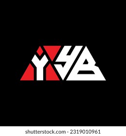YYB triangle letter logo design with triangle shape. YYB triangle logo design monogram. YYB triangle vector logo template with red color. YYB triangular Simple, Elegant, and Luxurious Logo